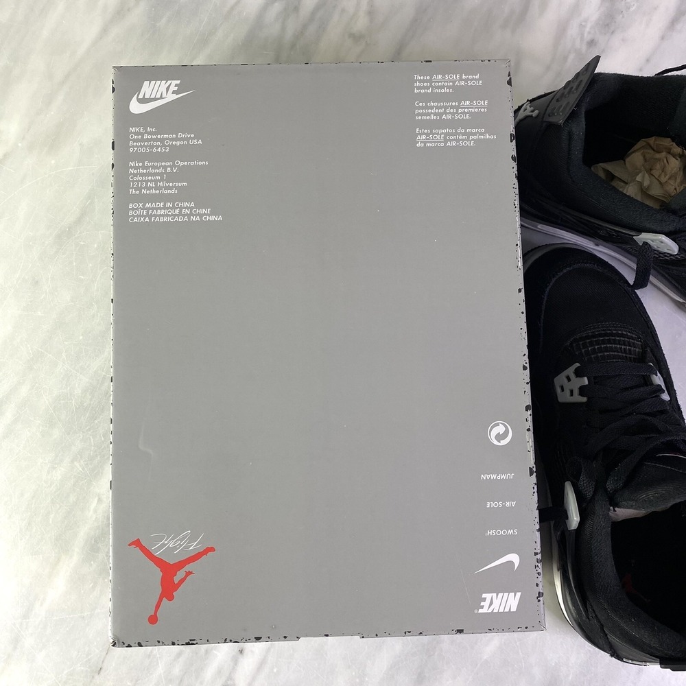 Nike Air Jordan 4 Retro SE Black Canvas GS Sneaker DV0553 006 Kid Youth 7Y w/Box - Picture 10 of 10